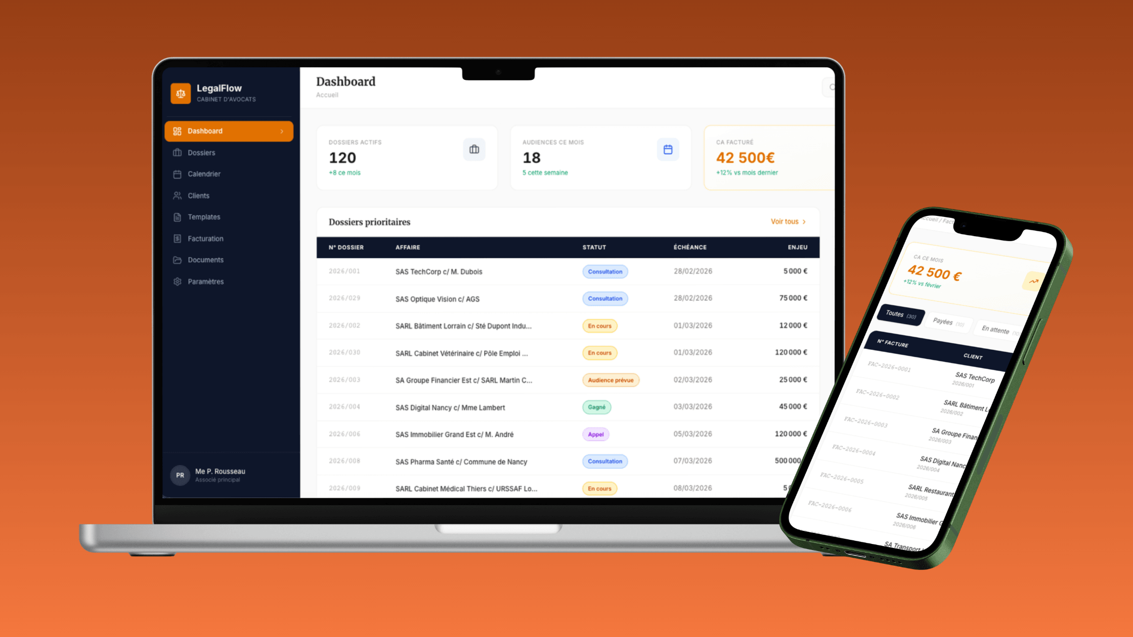 Logiciel pour cabinet d'avocats