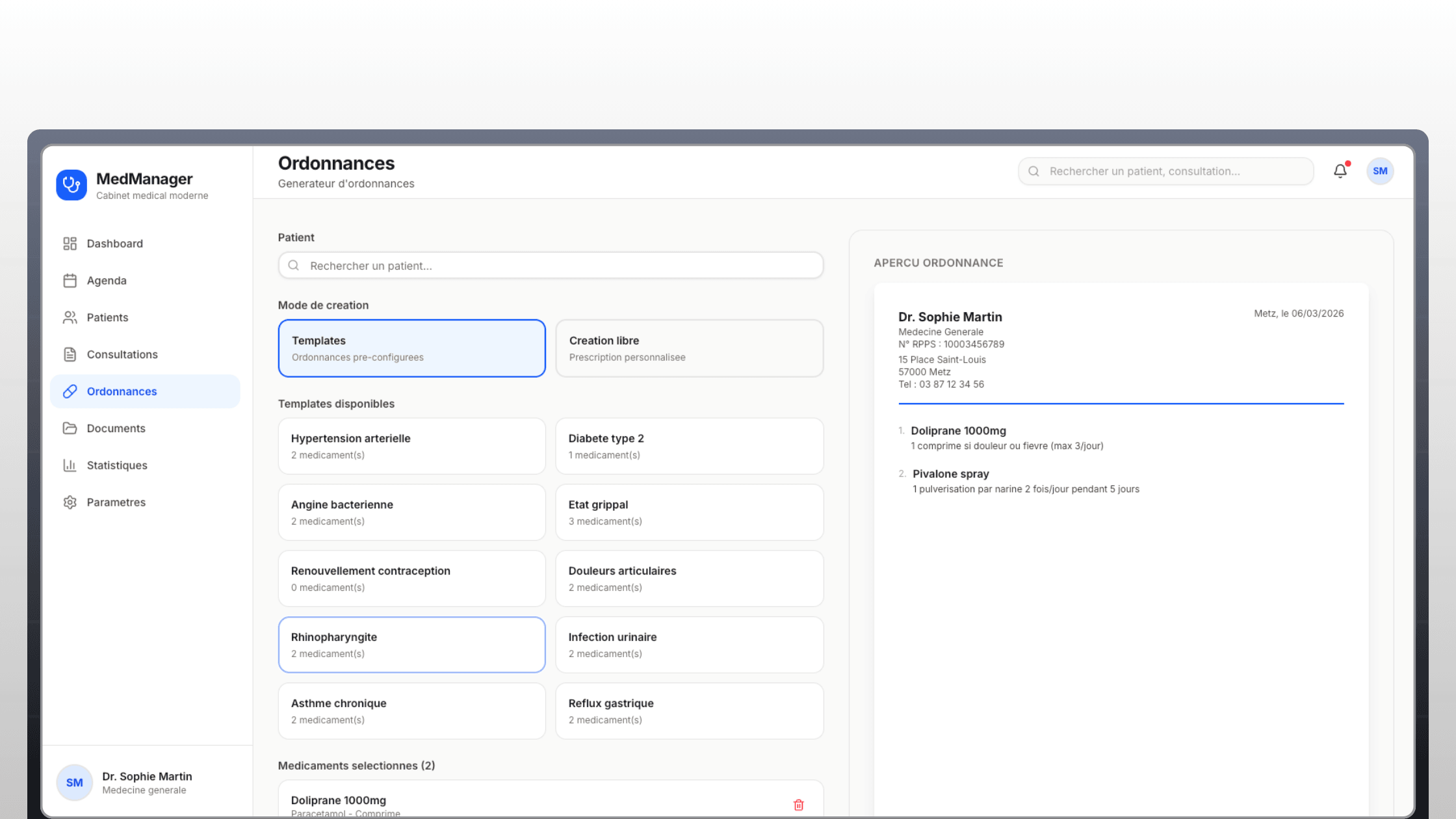 Logiciel Gestion de Cabinet Médical